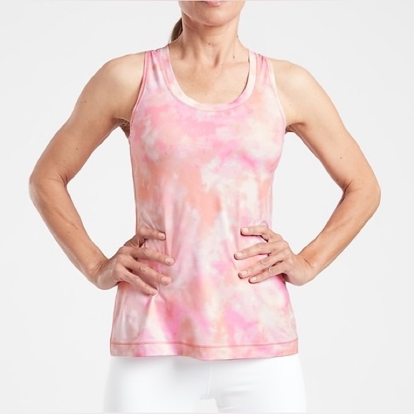 ATHLETA Nitro Tie Dye Pink Tank EUC - Picture 1 of 9
